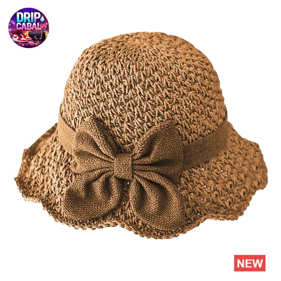 Straw Bucket Hat Roll Up Travel Beach Sun Protection Floppy - Picture 5 of 7